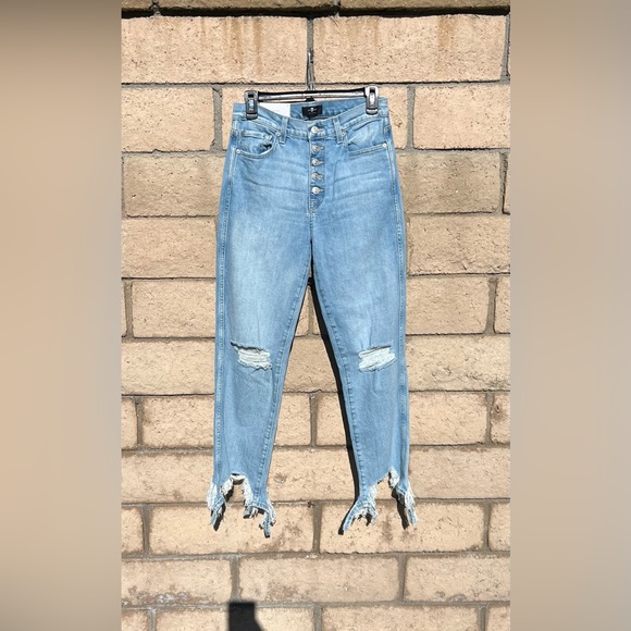 7 For All Mankind high waist cropped straight jeans - Picture 8 of 8
